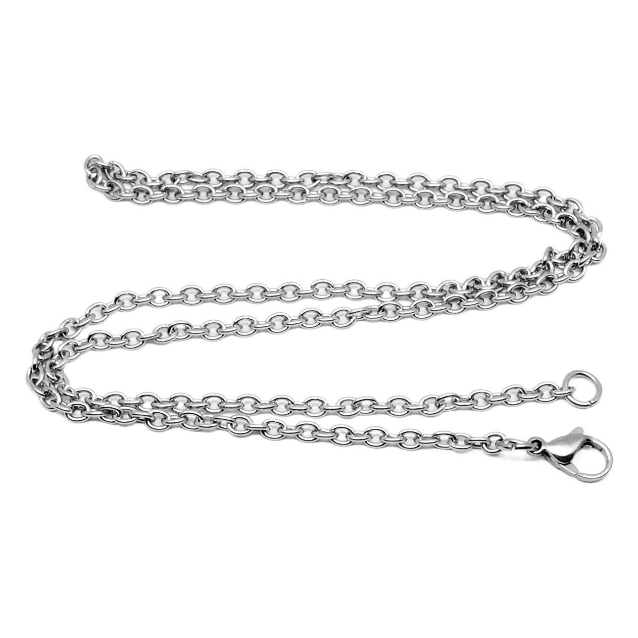 Cross-Border Jewelry Stainless Steel Men's Necklace Titanium Steel with Chain European and American O-Shaped Chain Cross Chain Accessories Women's Pendant Chain