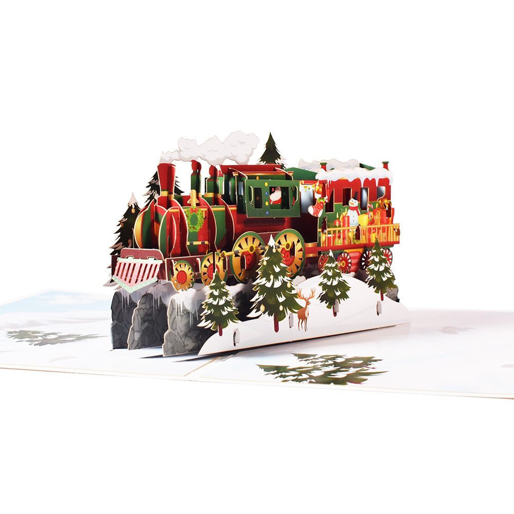 Picture of New Creative Amazon Cross-Border 3D Greeting Card Holiday Greetings Handmade Card Color Printed Christmas Lettering