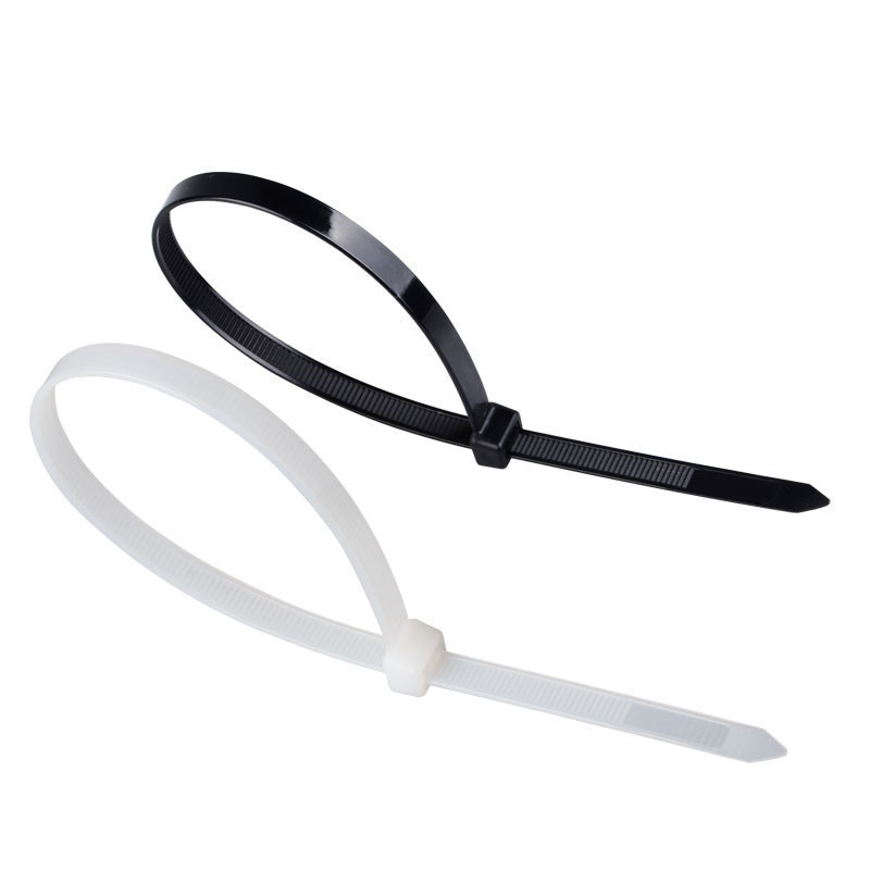 Picture of Self-locking nylon cable tie black and white plastic cable tie with buckle strap manufacturer wholesale non-national standard
