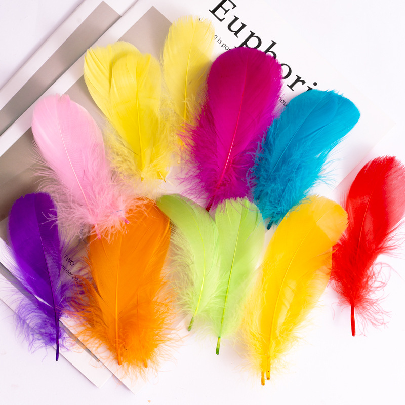Picture of Macaron color feather decoration goose feather large and medium floating dream catcher gift box filled bouquet diy handmade material