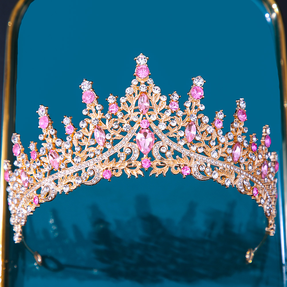 Picture of Bridal Crown New European-style headdress alloy with rhinestone crystal wedding dress accessories Amazon hair accessories