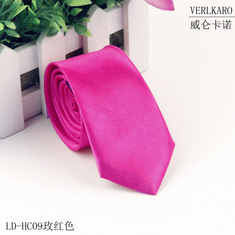 Picture of Leisure students 5cm solid color narrow version ins polyester silk business men's multi-color optional tie manufacturers in stock wholesale
