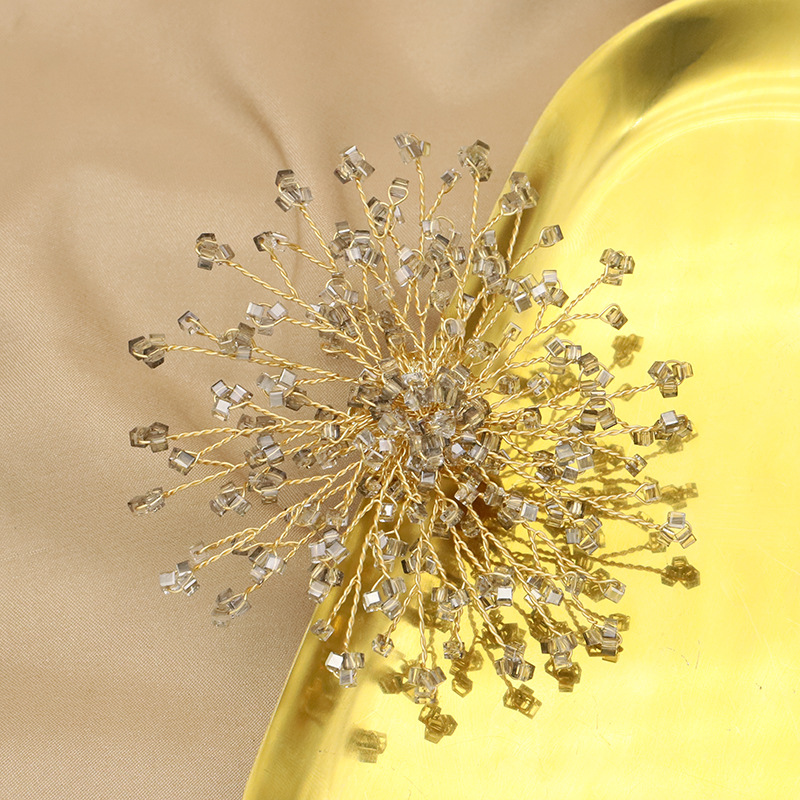 Picture of Natural pearl brooch high-grade niche transparent gray snowflake set brooch high-end retro sunflower wholesale