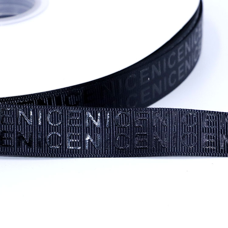 Picture of Make 2.5cm Printed Webbing with Foam Embossed Black Threading, Suitable for Gift Packaging, Thick Version Webbing