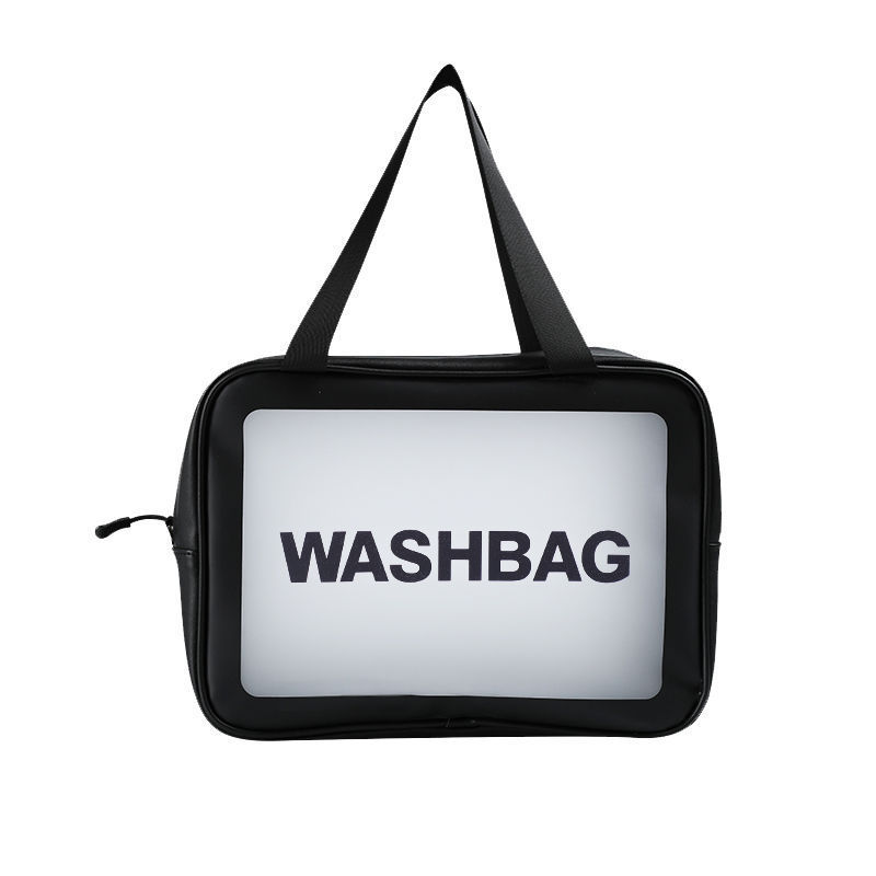 Picture of Transparent Cosmetic Bag PVC Wash Bag Three-Piece Set Translucent PU Frosted Bath Swimming Large Capacity Storage Bag for Women