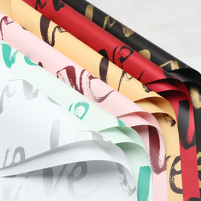 Flower Xi Yu Yin paper LOVE flower bouquet wrapping paper waterproof Ouya paper wholesale diy flower shop bouquet wrapping paper