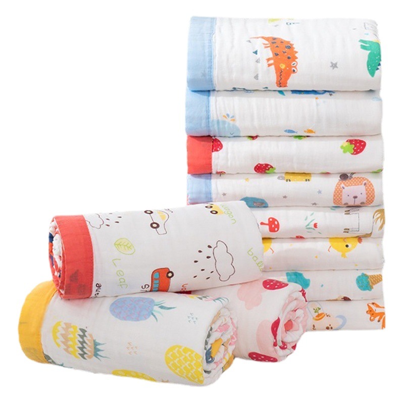 Baby Bath Towel Newborn Gauze Class a Newborn Baby Children's Bath Towel Cotton Six-Layer High Density Towel Cover Blanket