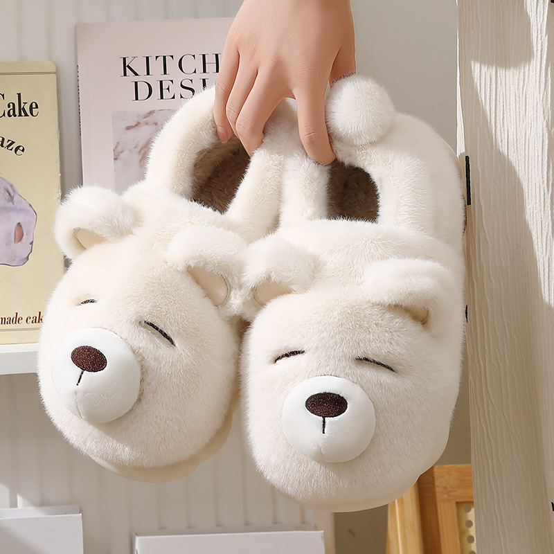 Cotton slippers women's winter bag heel home cute non-slip thick bottom warm velvet outer wear plush cotton shoes women's winter wholesale