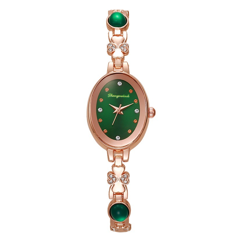 Liu's Shangmei Brand High-value Simple Fashion Temperament Light Luxury Diamond-inlaid Retro Oval Watch Women's Watch