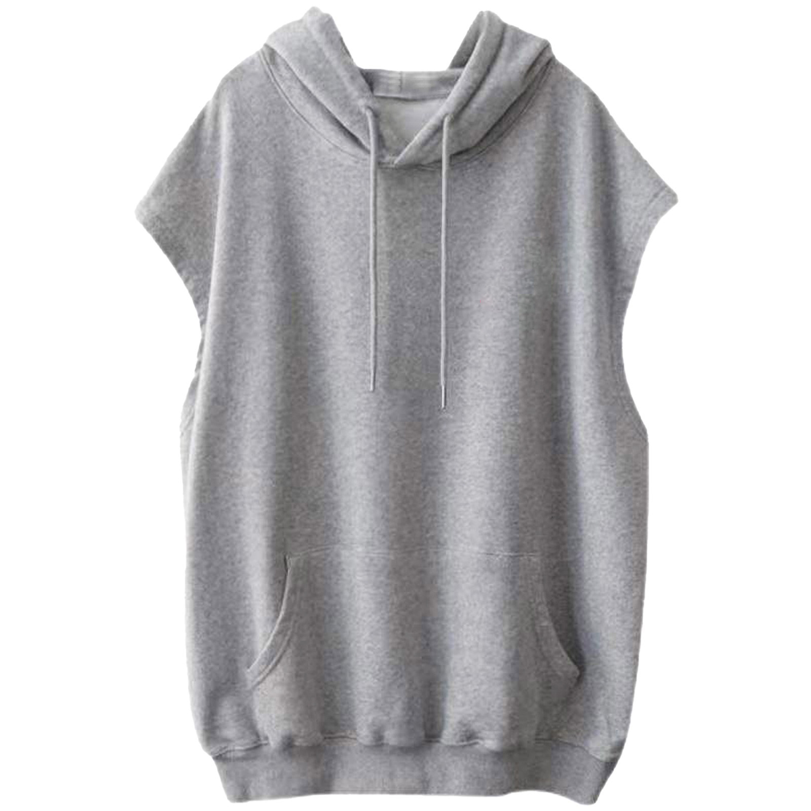 Picture of 2025 Cross-Border Foreign Trade New Product European Size Large Size Sleeveless Hooded Thin Summer Sweatshirt with Pockets for Women