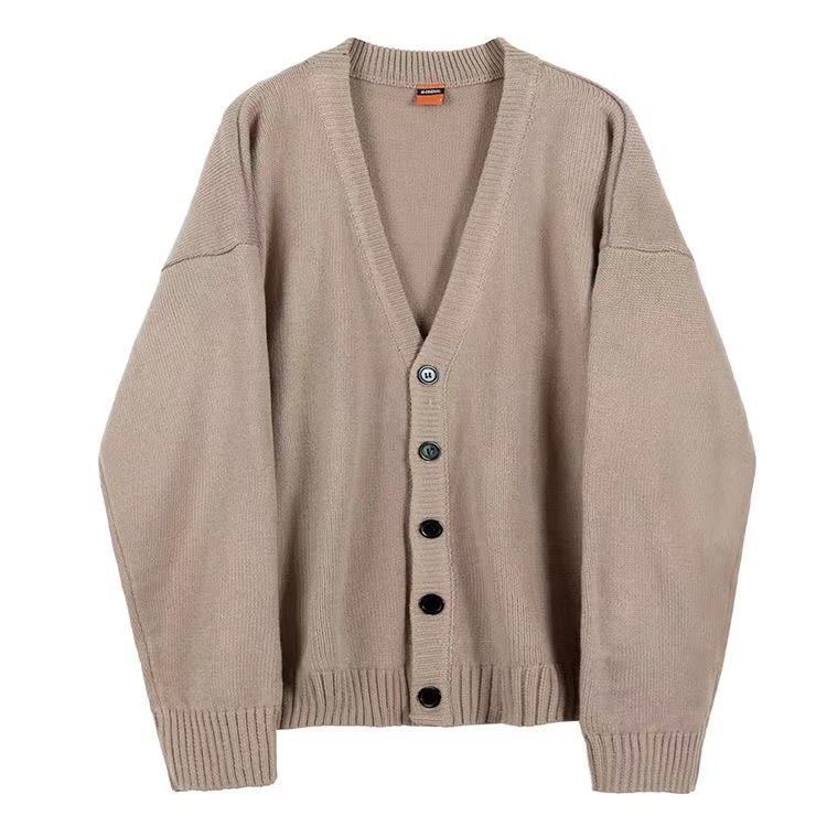 Knitwear men's Korean-style loose V-neck handsome single-breasted solid color autumn cardigan sweater coat for women