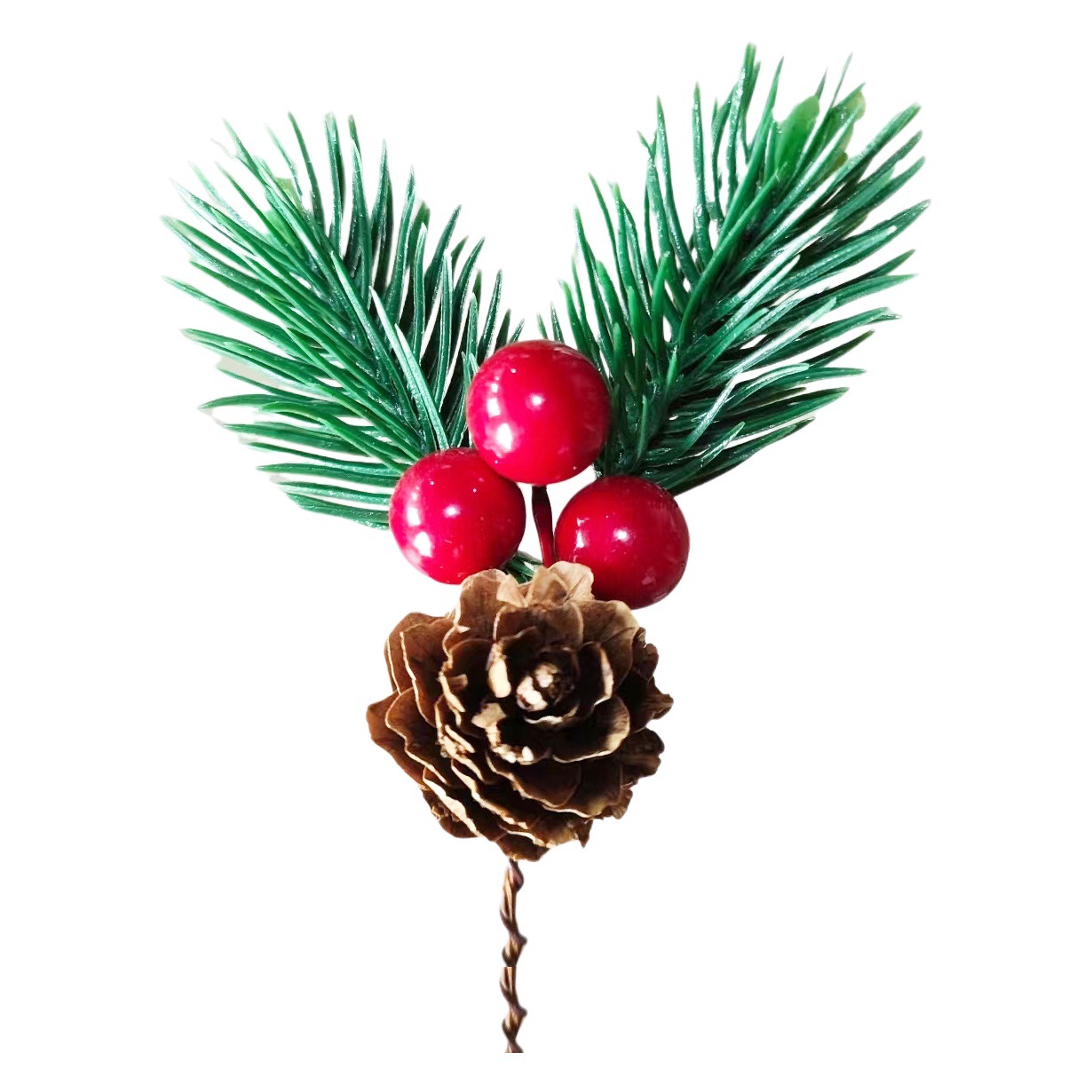Christmas Decoration Artificial Christmas Tree Red Pine Cone Pendant DIY Packaging Gift Box Decoration Accessories Christmas Pine Needles