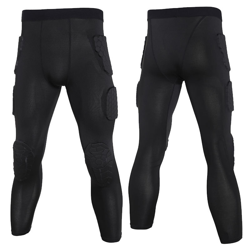 Basketball sports tight anti-collision protective gear knee pad trousers honeycomb stretch professional equipment leggings training leggings nine