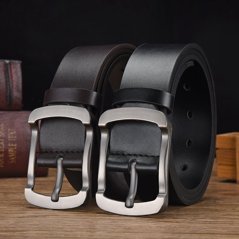 Men's Belt Pin Buckle Retro Belt Fashion Casual Genuine Cowhide Jeans Belt Cross-Border Guangzhou Belt in Stock