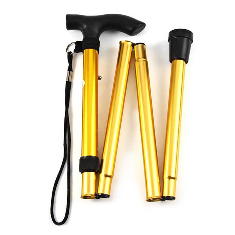 Picture of Aluminum Alloy Mountain Climbing Cane Telescopic Folding 6 Color Mountain Climbing Cane Non-Slip Cane Strengthened Adjustable 5-Section Old Man Cane