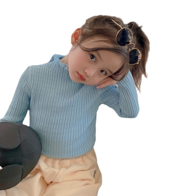 Picture of [in stock] Half-high collar girls' base sweater 2025 autumn and winter new foreign-style wooden ear sweater children