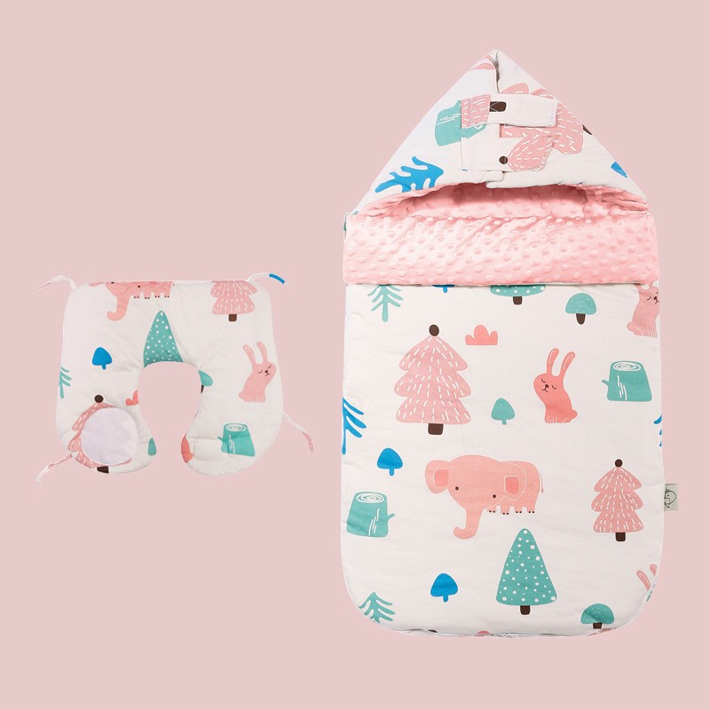 Picture of Baby Doudou Blanket Cotton Thickened Anti-startling Baby Sleeping Bag Autumn and Winter Dual-use Newborn Sleeping Bag Wholesale