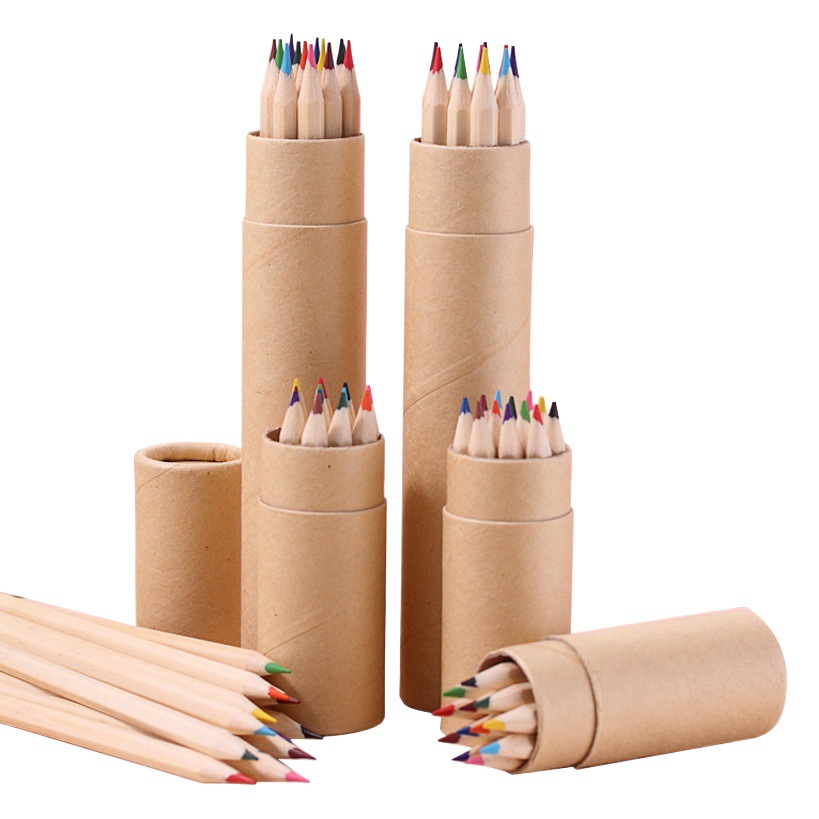Log Colorful Barreled Colorfuled Lead Kidsren's Painting Graffiti Environmentally Friendly Pure Colorfuled Pencil Hexagonal Rod 12 Colorfuls