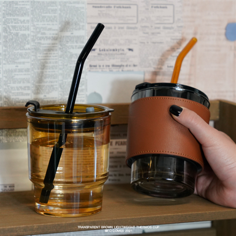 Shake the same glass cup insulated spot mug protective cover universal 420ml450ml bamboo cup cover