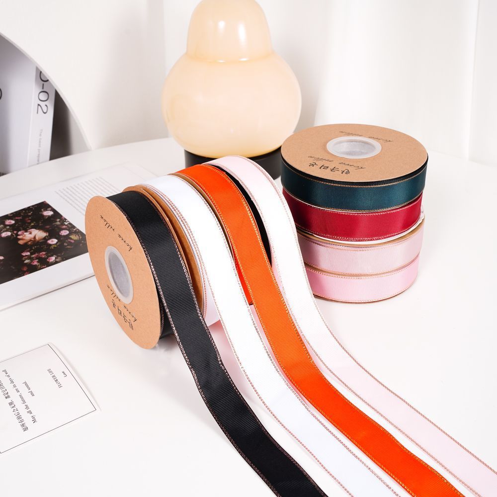 2.5cm Rose Phnom Penh Polyester Ribbon Flower Bouquet Packaging Double-sided Satin Ribbon Floriculture DIY Material