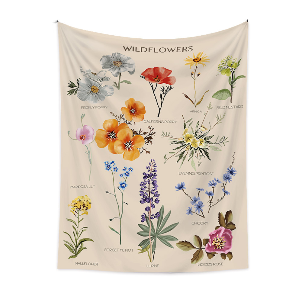 Picture of Tapestry Amazon Bohemian Tapestry Decorative Cloth Background Cloth ins Wind Tapestry Flower Tapestry Mushroom Tapestry