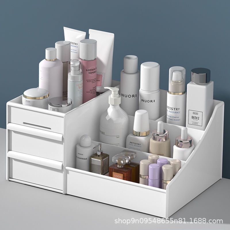 Dormitory Finishing Skin Care Desktop Dressing Table Mask Lipstick Storage Rack Plastic Box Drawer Type Cosmetic Storage Box