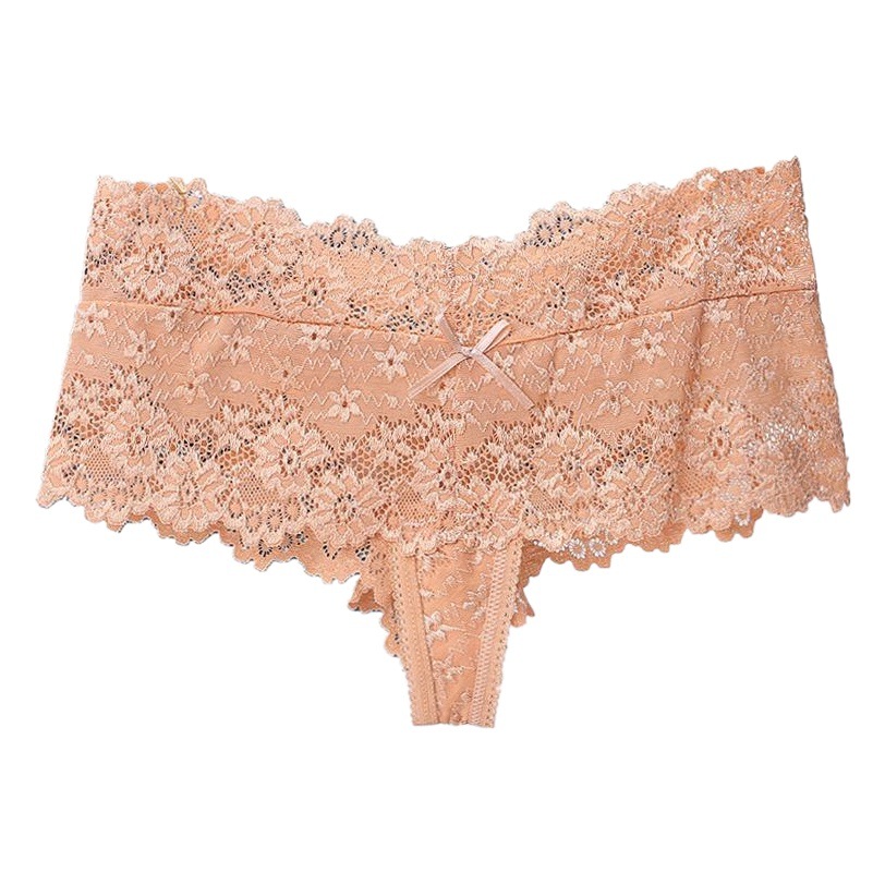 Sexy ladies underwear lace low waist water soluble jacquard briefs beautiful hip transparent temptation pants head 3013