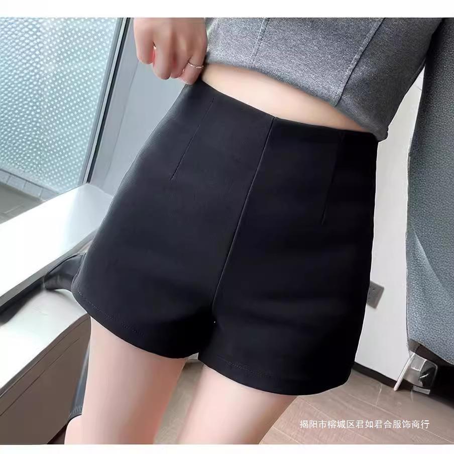 Black High Waist Underwear Missing Shorts Women's 2023 Early Spring New Summer Outer Wear Casual Anti-running Light Base Pants