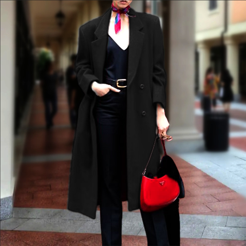 Picture of Export Womens Overcoat European and American Autumn and Winter Fashionable Coats Paris Street Shooting Elegant Woolen Windbreaker