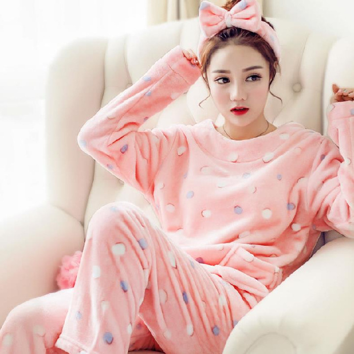 Pajamas manufacturers a large number of spot large price lower winter 1314 flannel pajamas long sleeve women thick