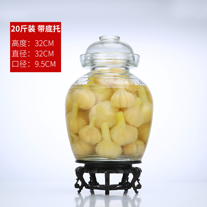 Picture of Sealed glass pickle jar transparent pickle jar thickened large household pickle pickle jar with lid for wholesale