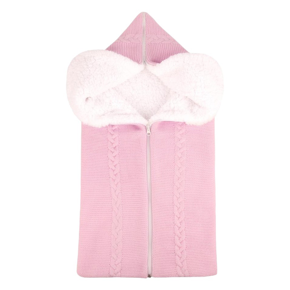 Hot Selling New Wool Knitted Plus Velvet Baby Sleeping Bag Baby Blanket Stroller Zipper Sleeping Bag Blanket Two-In-One