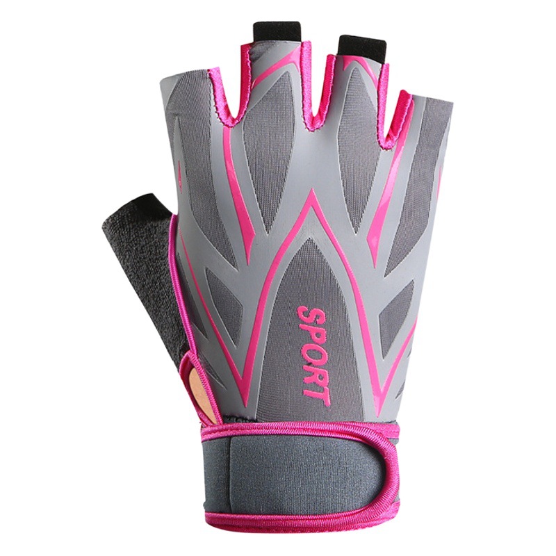 Sports Gloves Girl's Wrist Guard Half-Finger Barbell Non-Slip Cycling Gloves Outdoor Fitness Half-Finger Gloves for Men