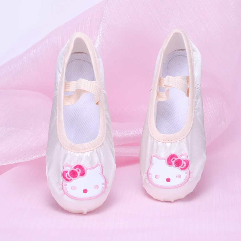 Dance Shoes for Women, Soft-Soled Practice Shoes for Kidsren, Special for Girls and Babies, Flesh-Colored Stage Performance New Embroidered Dance Shoes
