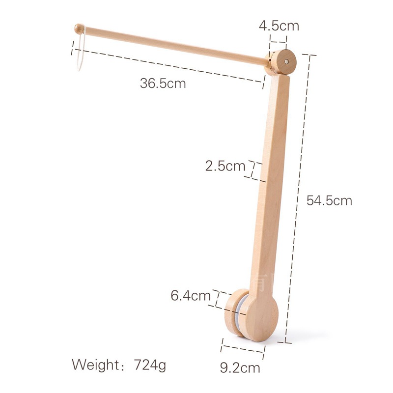Picture of Amazon Wooden Baby Bed Bell Bracket Rotatable Baby Comforting Bracket Floor Hanging Wooden Bed Bell Toy