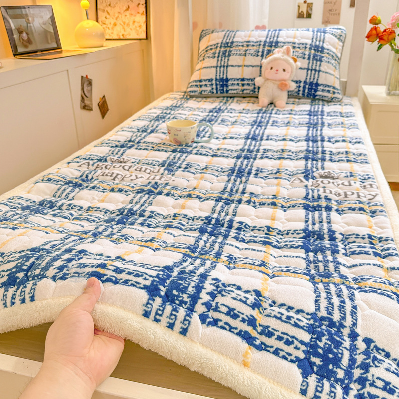 Picture of Class A maternal and infant grade milk velvet mattress autumn and winter foldable washing anti-static student dormitory bed single double soft