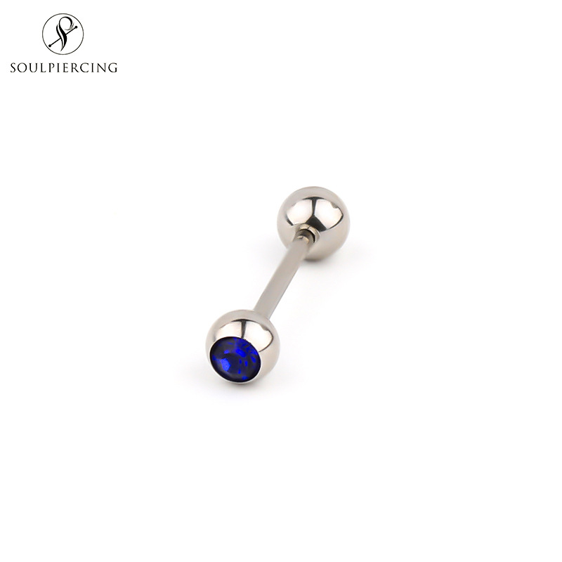 Picture of Stainless Steel Tongue Rings, Piercing Jewelry for Hot Girls, Lip Studs, Nipple Studs, Tongue Studs, Titanium Steel Tongue Studs, Cross-Border Multi-Color Ins Style