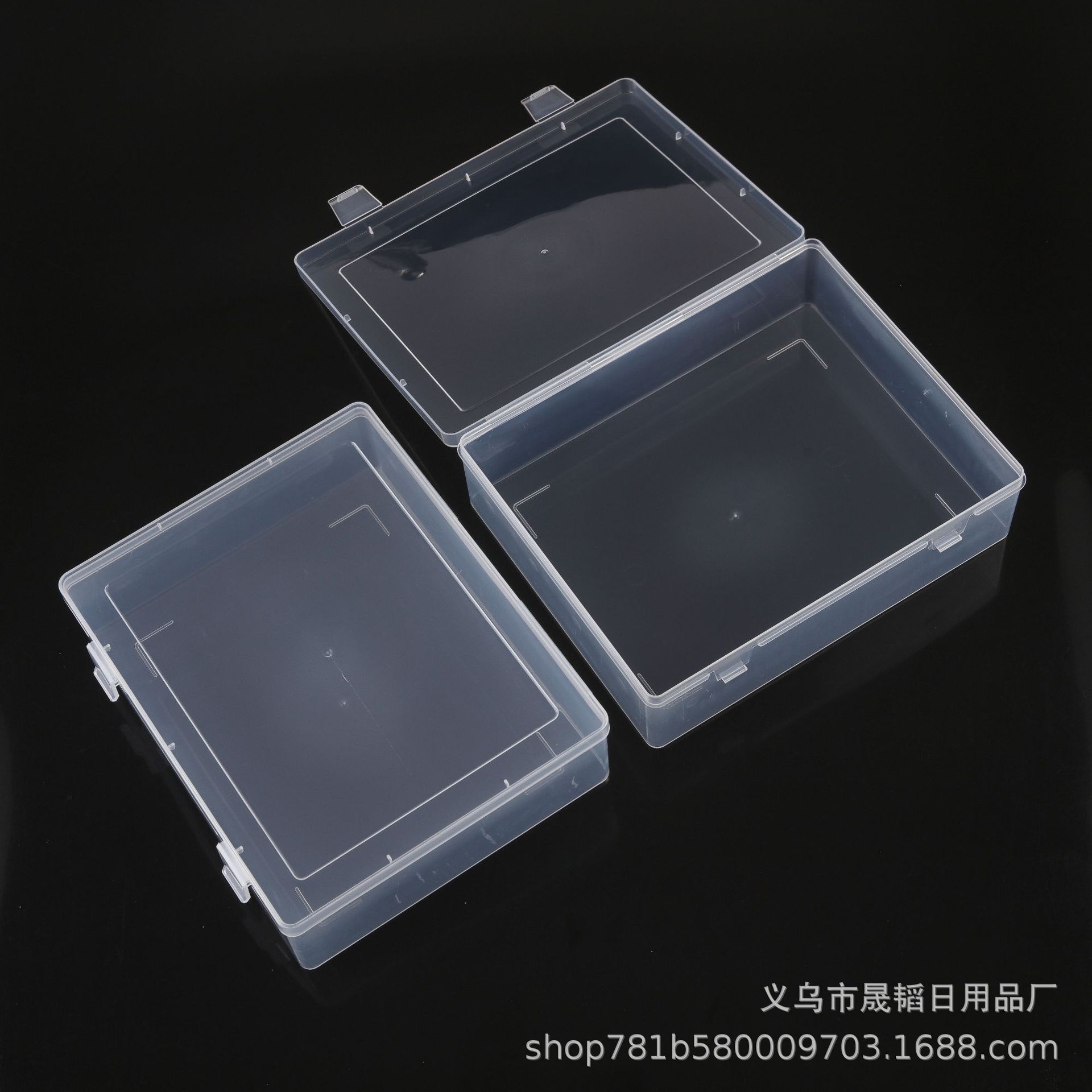 PP Transparent Plastic Box Rectangular Flip-top Digital Components Sample Packaging Box Storage Box Manufacturer Stationery Parts Box