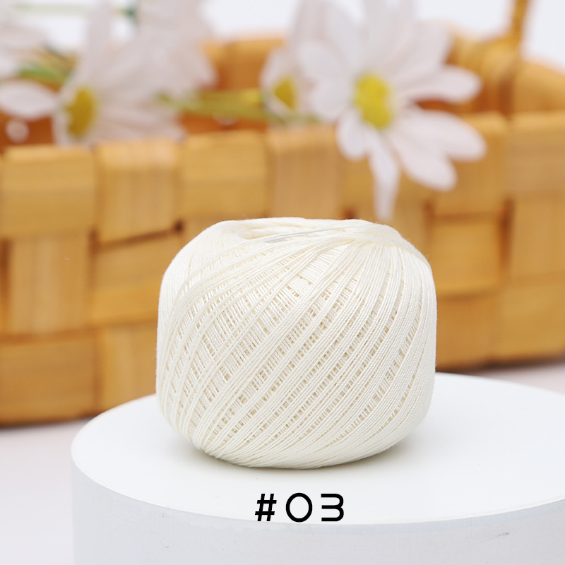Picture of Warm Color No.10 Lace Strongly Twisted Mercerized Pearl Egyptian Long-staple Cotton Handmade Micro-hook Hand-bow Ball 20g Wool Ball