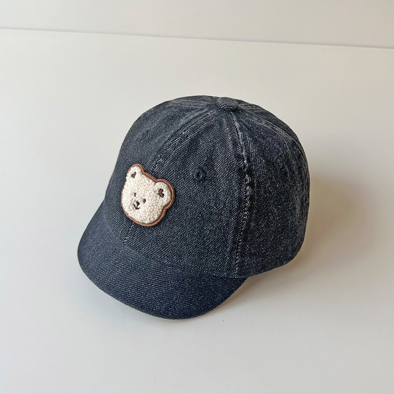 Picture of Baby Hat Spring and Autumn Style Duckbill Cap Cute Bear Unisex Denim Summer Thin Children's Baseball Cap Trendy