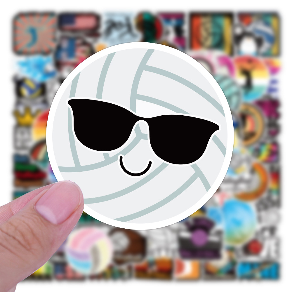 Picture of 100 new volleyball sports graffiti stickers trolley case luggage PVC waterproof stickers motorcycle stickers