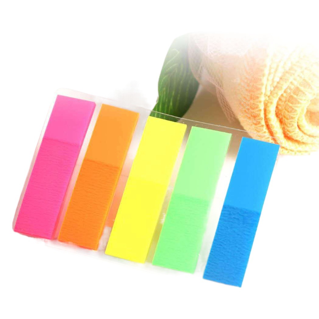 Fashion new PET index Post-It note fluorescent 5 color combination N times Environmental protection Post-It note factory wholesale