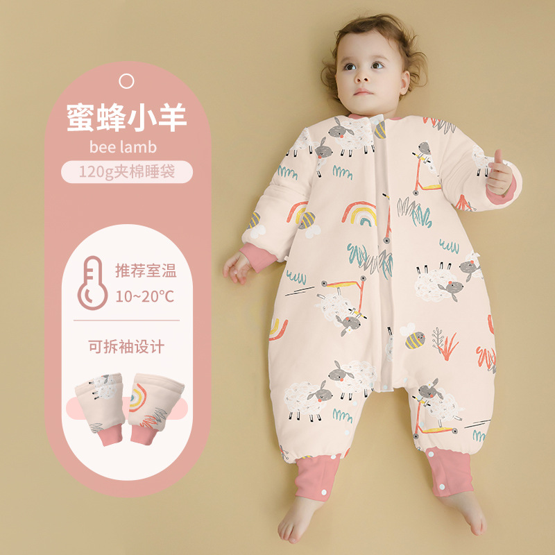 Picture of Sleeping bag baby autumn and winter thickened cotton children's cotton sleeping bag split leg baby kindergarten air-conditioned room Anti-kick quilt