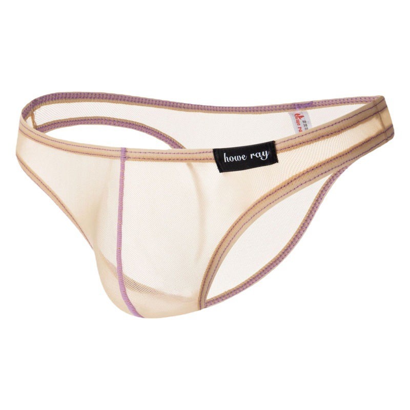 Picture of Low waist tight contrast color men's sexy underwear mesh transparent bikini small briefs foreign trade dew point B101