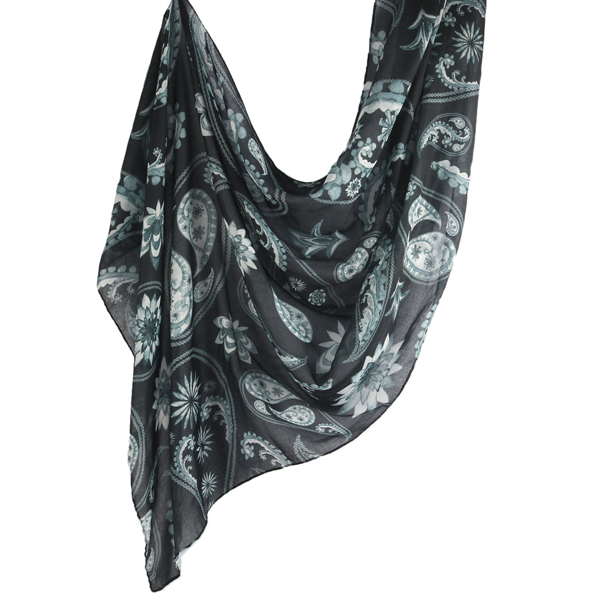 Picture of Best-Selling Watercolor Tie-Dye Cotton Scarf Arabian Satin Polyester Long Scarf Turkish Middle Eastern Scarf
