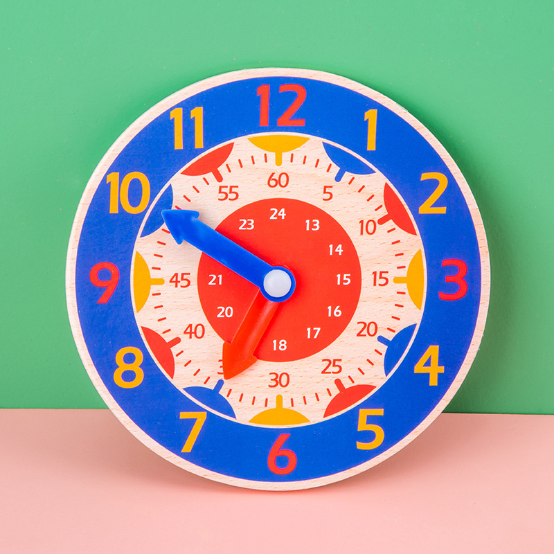 Children's Educational Early Education Wooden Clock Toy Baby's Digital Time Cognitive Intelligence Development Stall Hot Selling Jigsaw