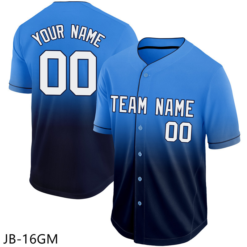 Picture of New Baseball Suit Cardigan Short Sleeve Training Sports American Cross-border Game Baseball Suit Printed Button Breathable Jersey