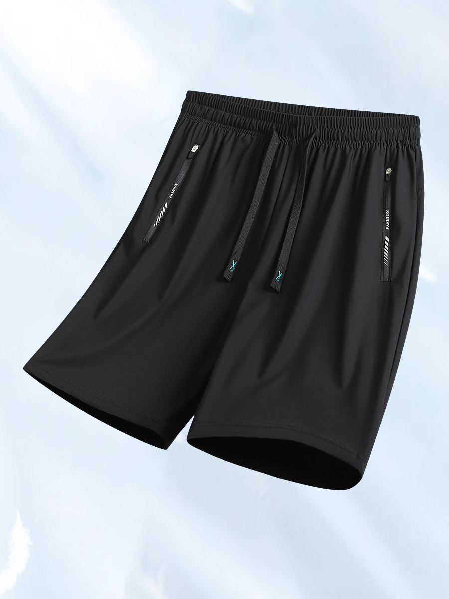 Summer Ice Silk Thin Sports Shorts Men's Loose Elastic Large Size Casual Men's Five-Point Pants Quick-Drying Pants 2225