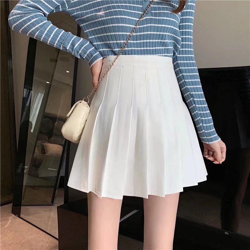 20203 pleated skirt skirt women's summer white high waist summer suit jk2023 new short skirt summer Europe and the United States