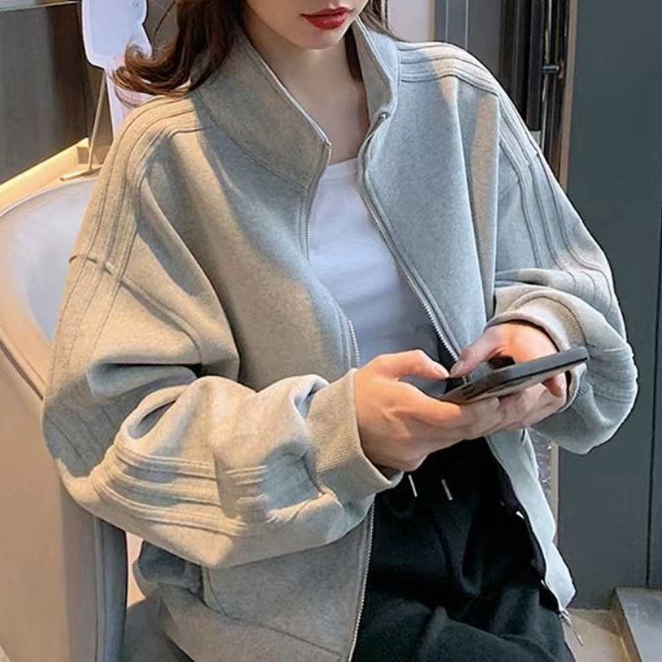 Picture of Short sweater women's autumn and winter student all-matching jacket top 2023 new Japanese Harajuku BF style three-bar coat